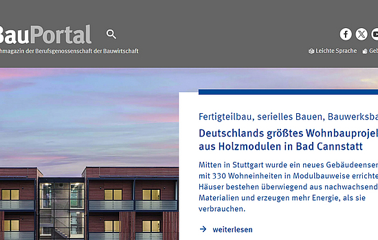 Screenshot zum Web-Magazin der BauPortal 1-2024